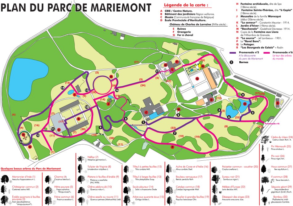 Plan du Parc de Mariemont